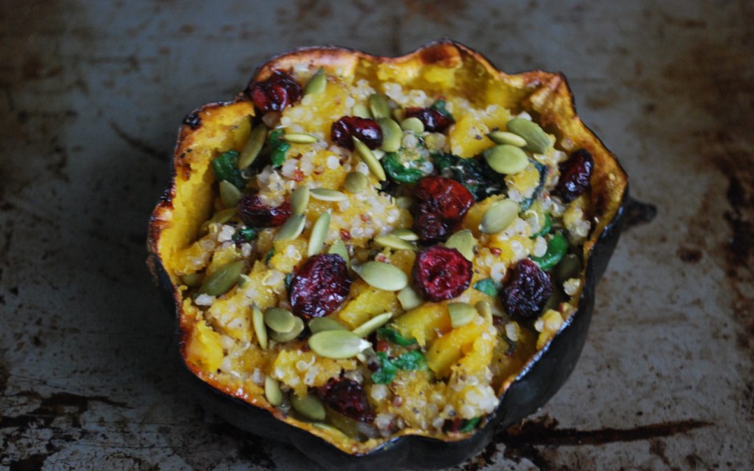 Easy Fall Recipes: Simple Stuffed Acorn Squash with Swiss Chard