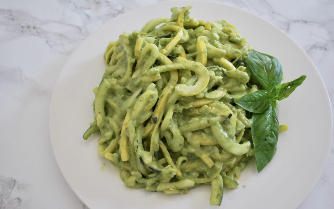 Avocado Basil Pesto with Zucchini Noodles